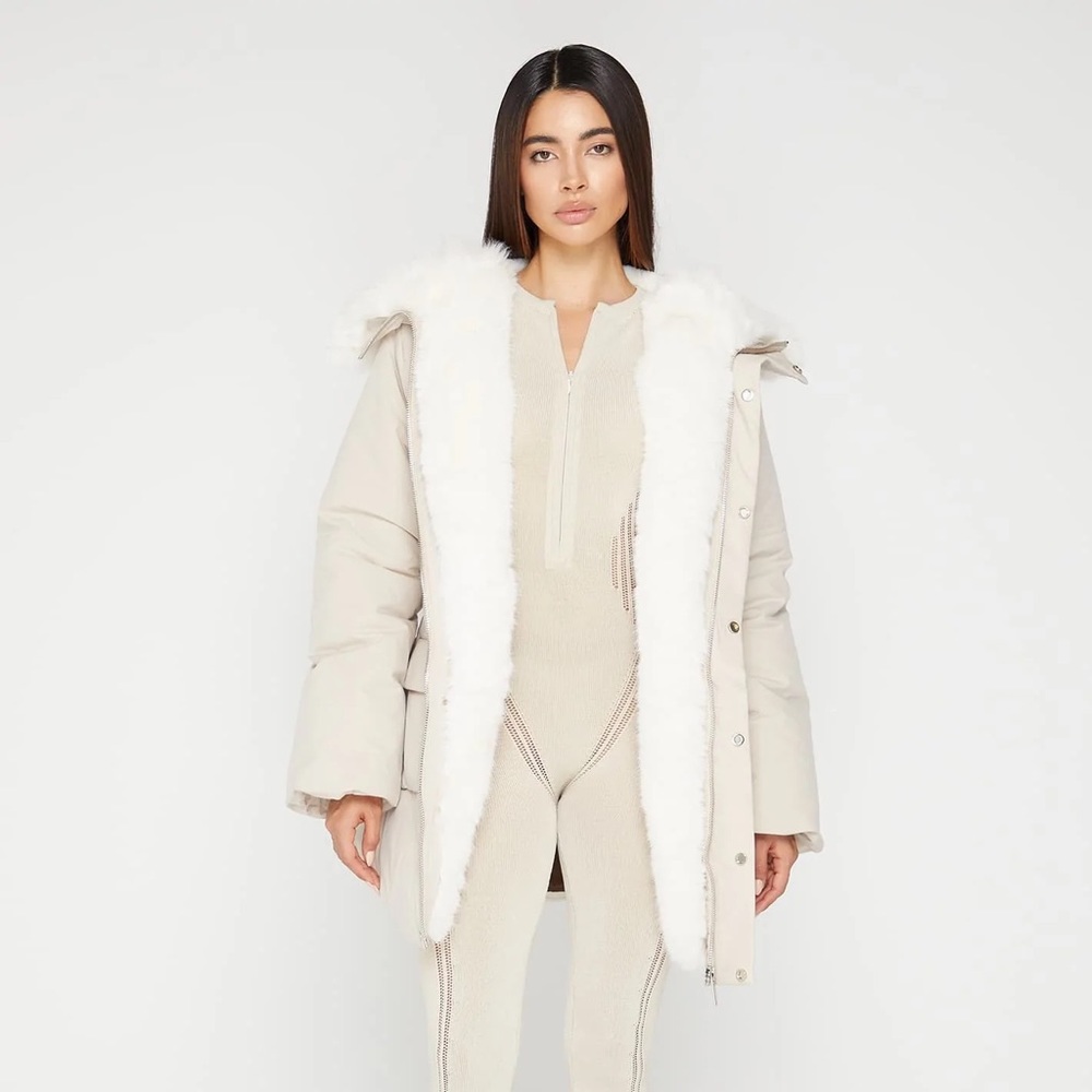 Faux Fur Longline Coat - Picture 2 of 5